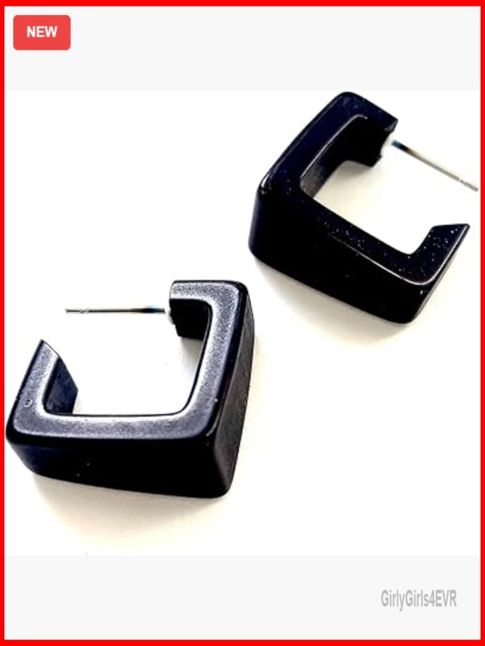 Lightweight Hypoallergenic Square Hoop Earrings, 3/4" Diameter, Surgical Steel